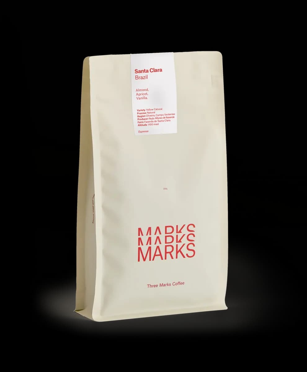 santa clara, brazil coffee from three marks coffee