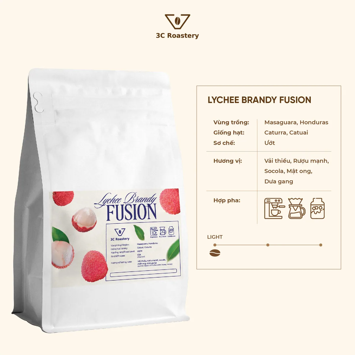 lychee brandy fusion, honduras coffee from 3c roastery - 66 vũ phạm hàm