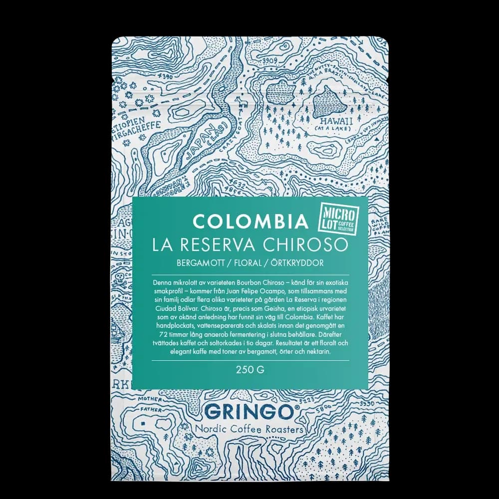 colombia la reserva chiroso, colombia coffee from gringo nordic coffee roasters