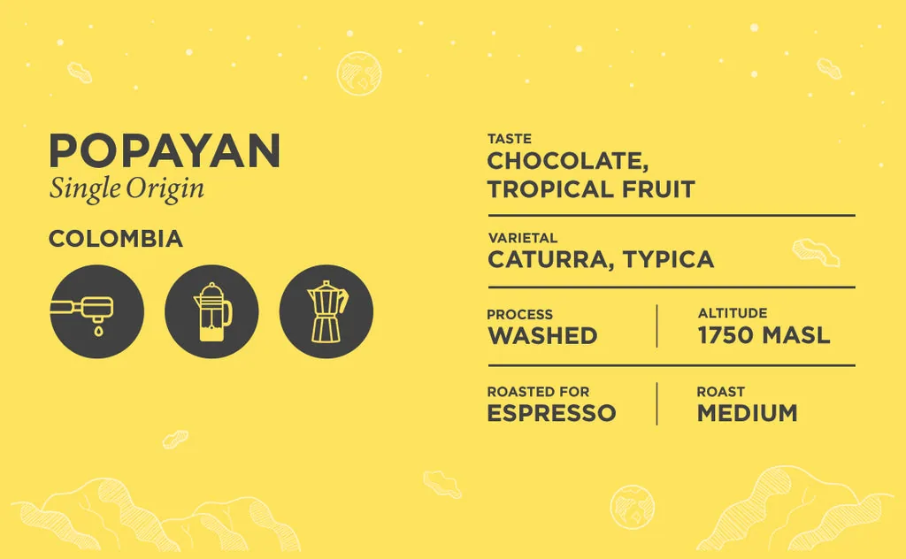 colombia popayan, colombia coffee from rocketfuel coffee roasters