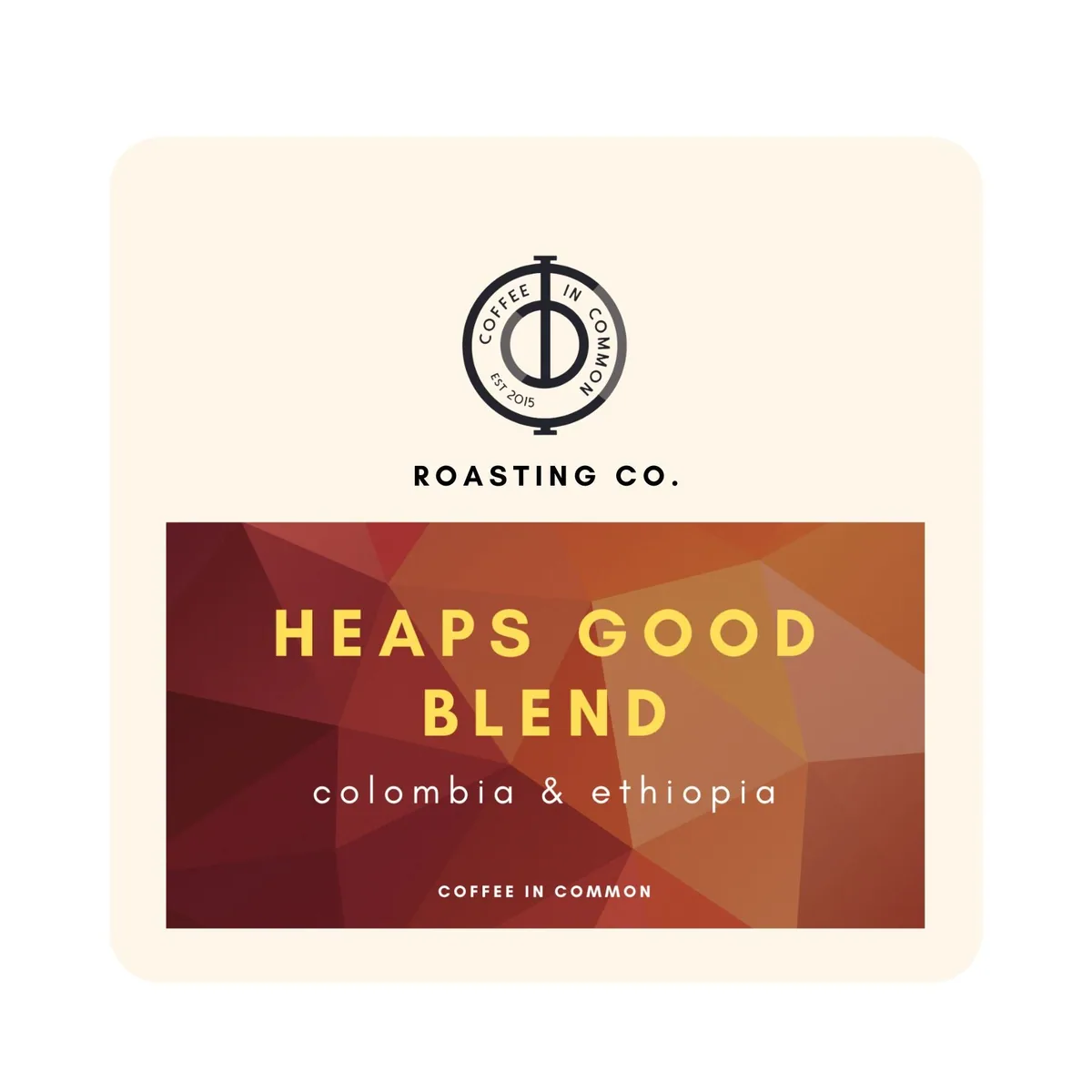 heaps good blend, ethiopia + colombia coffee from coffee in common