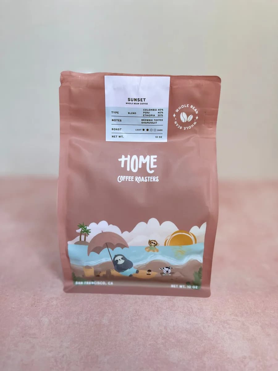 sunset blend, colombia + peru coffee from home coffee roasters