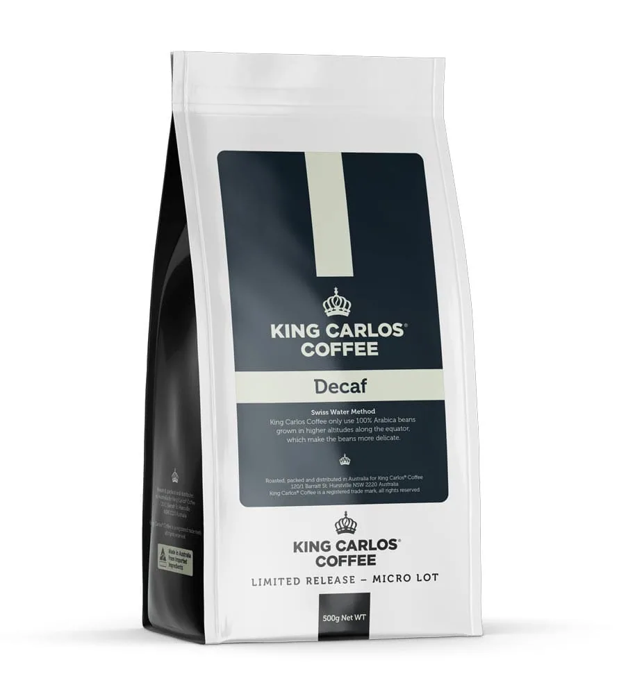 decaf coffee, colombia coffee from king carlos coffee roasters