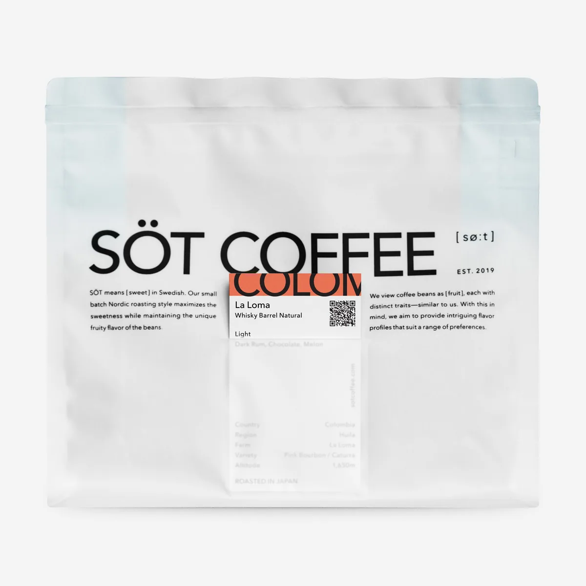 colombia la loma whisky barrel natural コロンビア ラ ローマ ウイスキーバレル ナチュラル, colombia coffee from sot coffee roaster nigawa / ソットコーヒー宝塚仁川