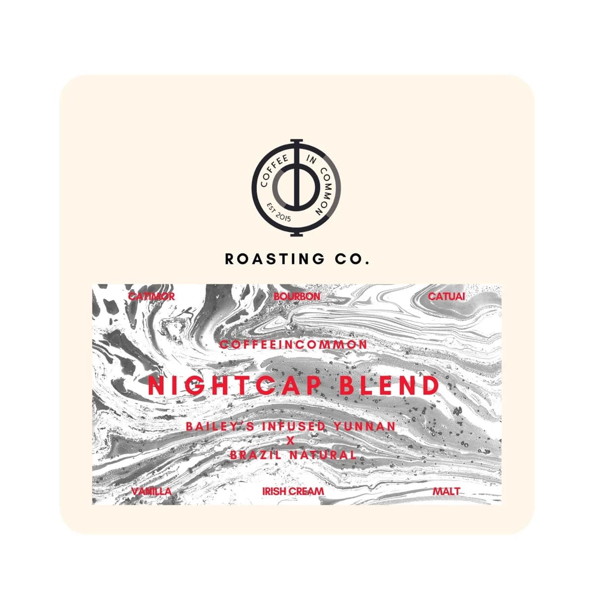 nightcap blend, brazil + yunnan coffee from coffee in common