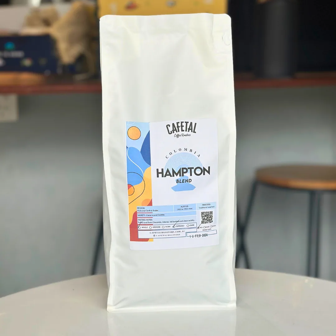hampton blend, colombia coffee from cafetal coffee roasters