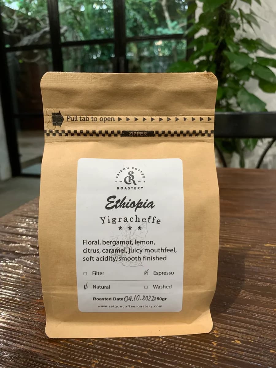 ethiopia natural, ethiopia coffee from saigon coffee roastery