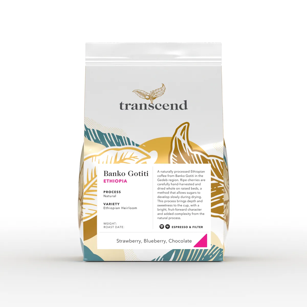 banko gotiti natural - ethiopia, ethiopia coffee from transcend coffee and roastery