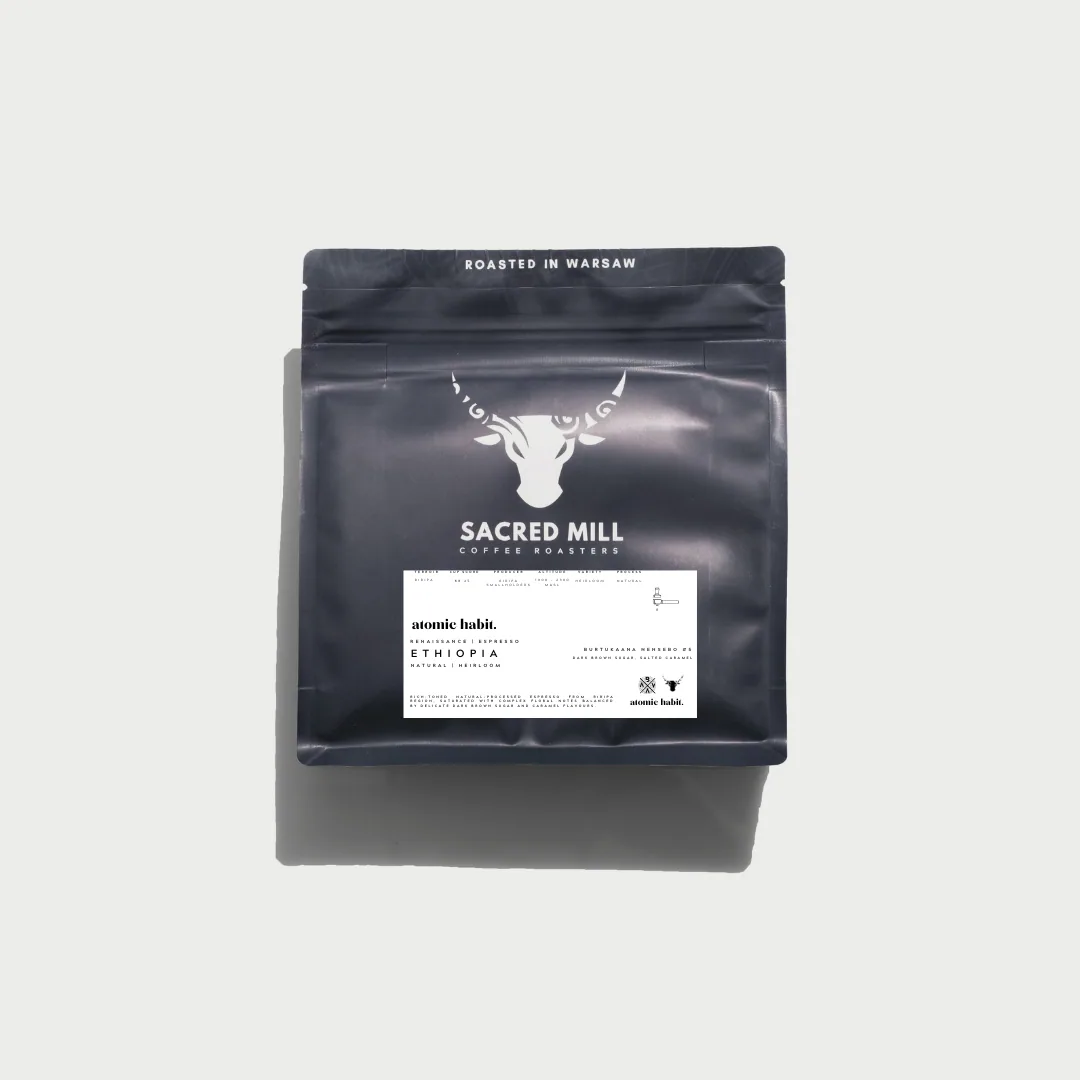 atomic habit - ethiopia natural signature espresso, ethiopia coffee from sacred mill coffee roasters