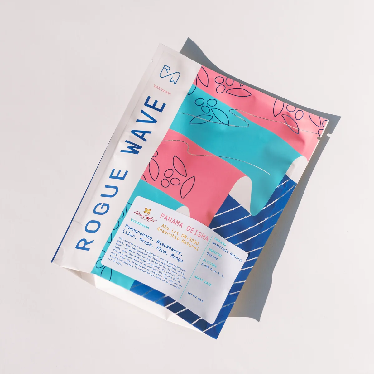 panama - abu geisha gn-3330 | double phased anaerobic natural - 100g - archived, panama coffee from rogue wave coffee