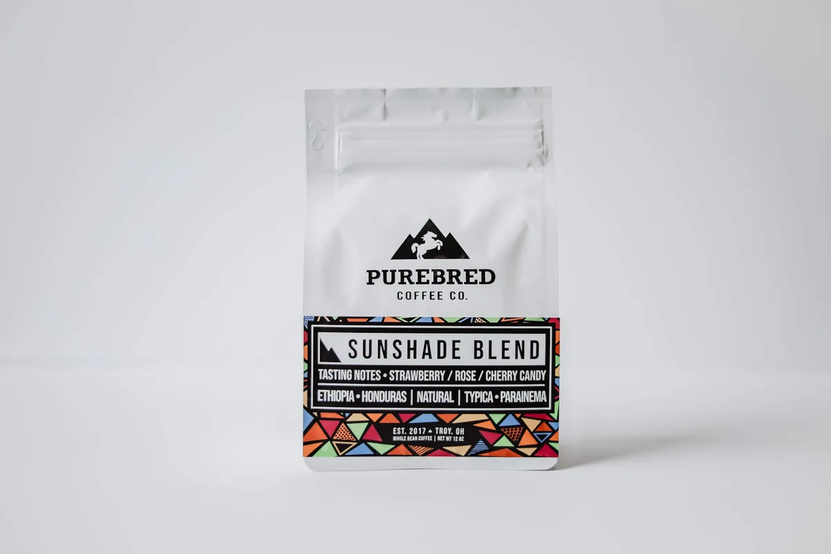 sunshade blend, ethiopia + honduras coffee from purebred coffee co.