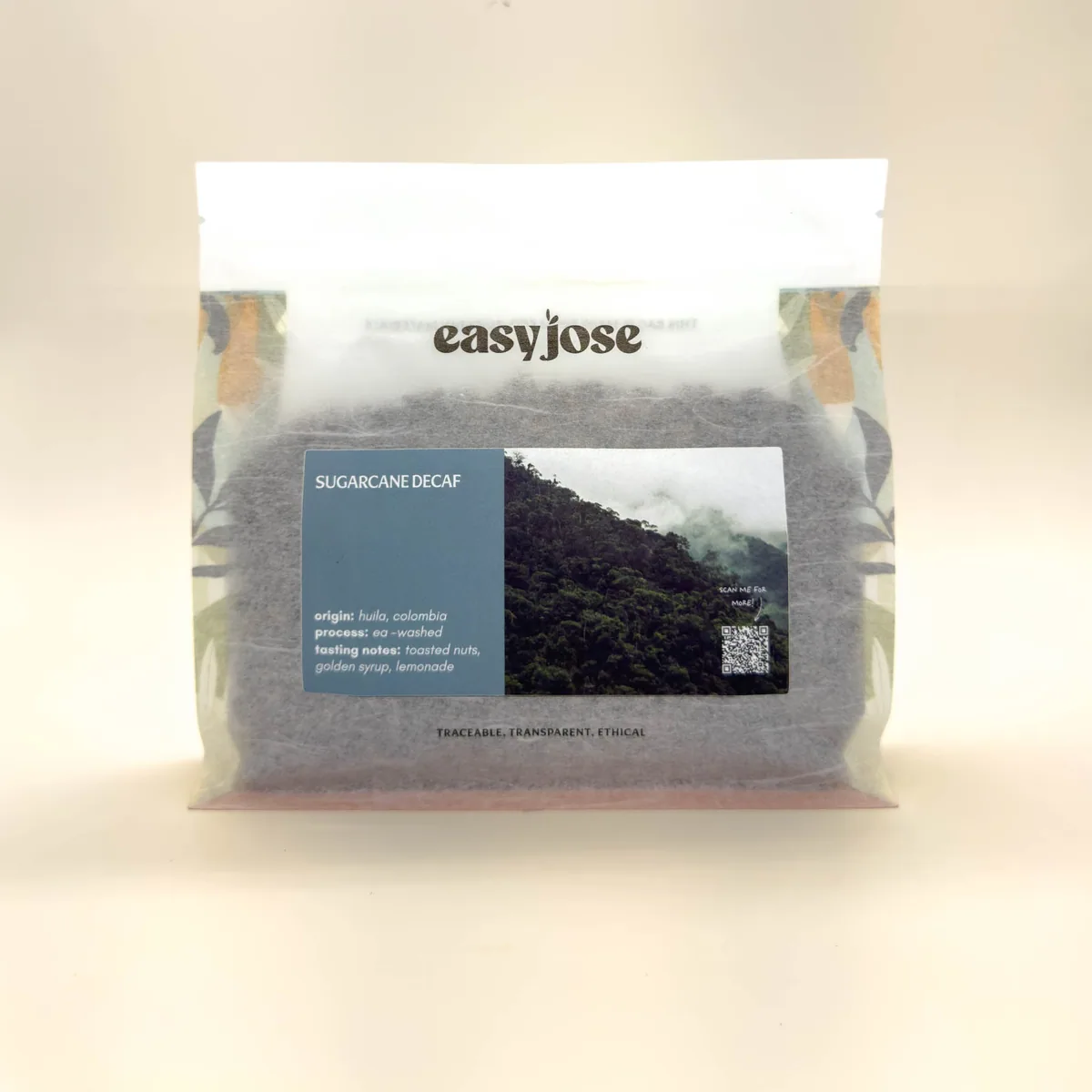 sugar cane decaf, colombia coffee from easy jose coffee roasters ltd