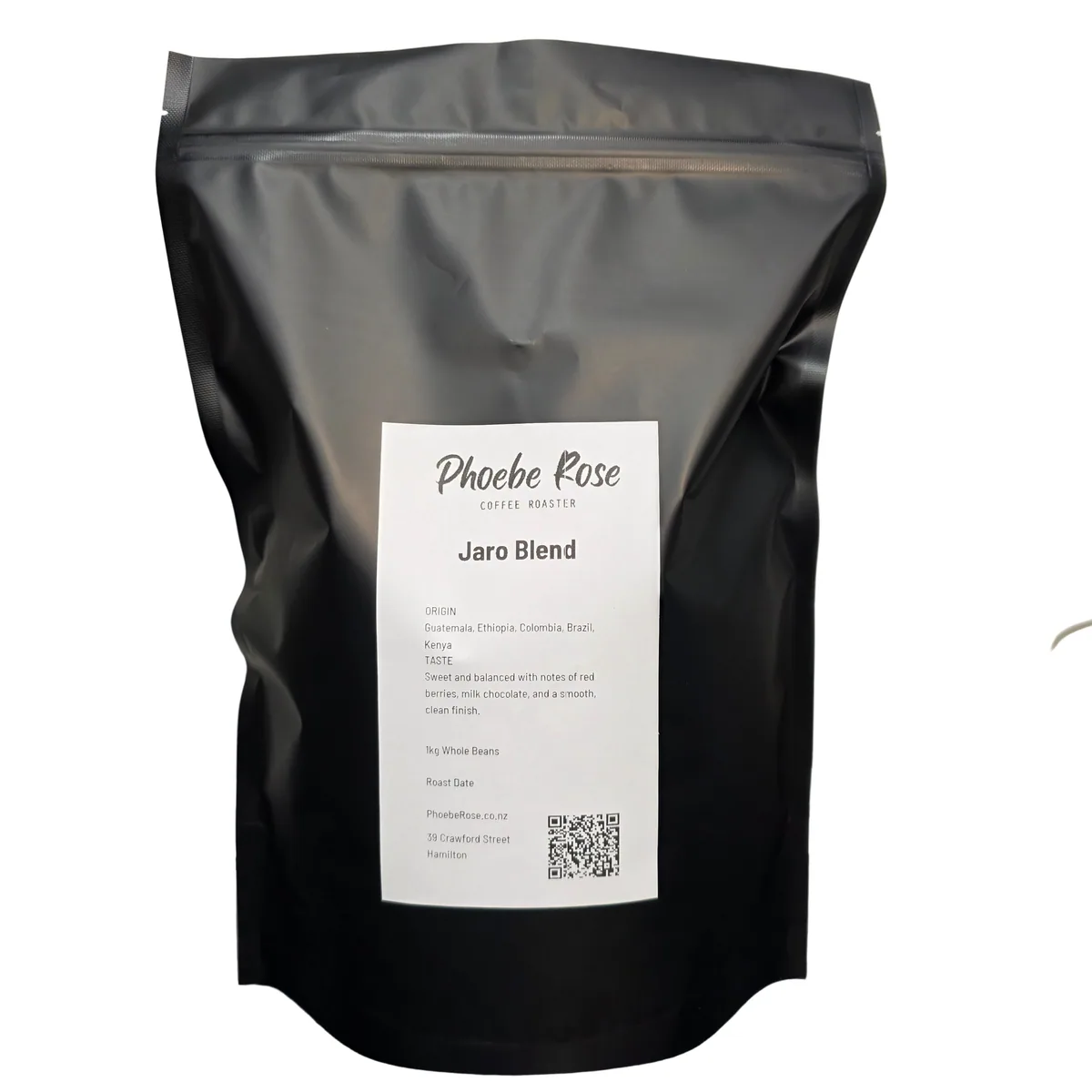 jaro blend, ethiopia + kenya + colombia + brazil + guatemala coffee from phoebe rose coffee roaster