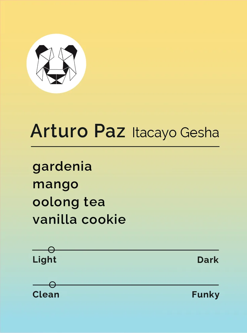 arturo paz - itacayo gesha, honduras coffee from black & white coffee roasters