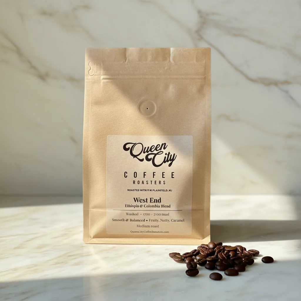 west end, colombia coffee from queen city coffee roasters