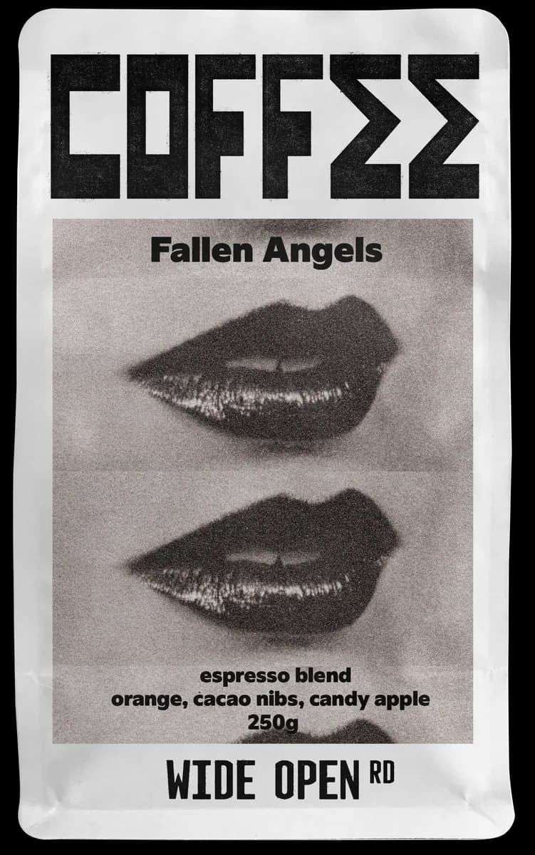 fallen angels espresso blend, ethiopia + el salvador coffee from wide open road coffee roasters