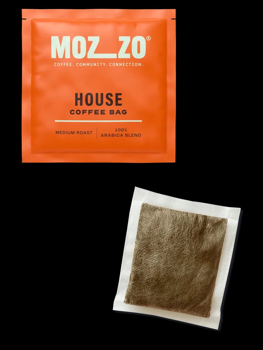 house coffee bags, ethiopia + colombia + peru coffee from mozzo coffee