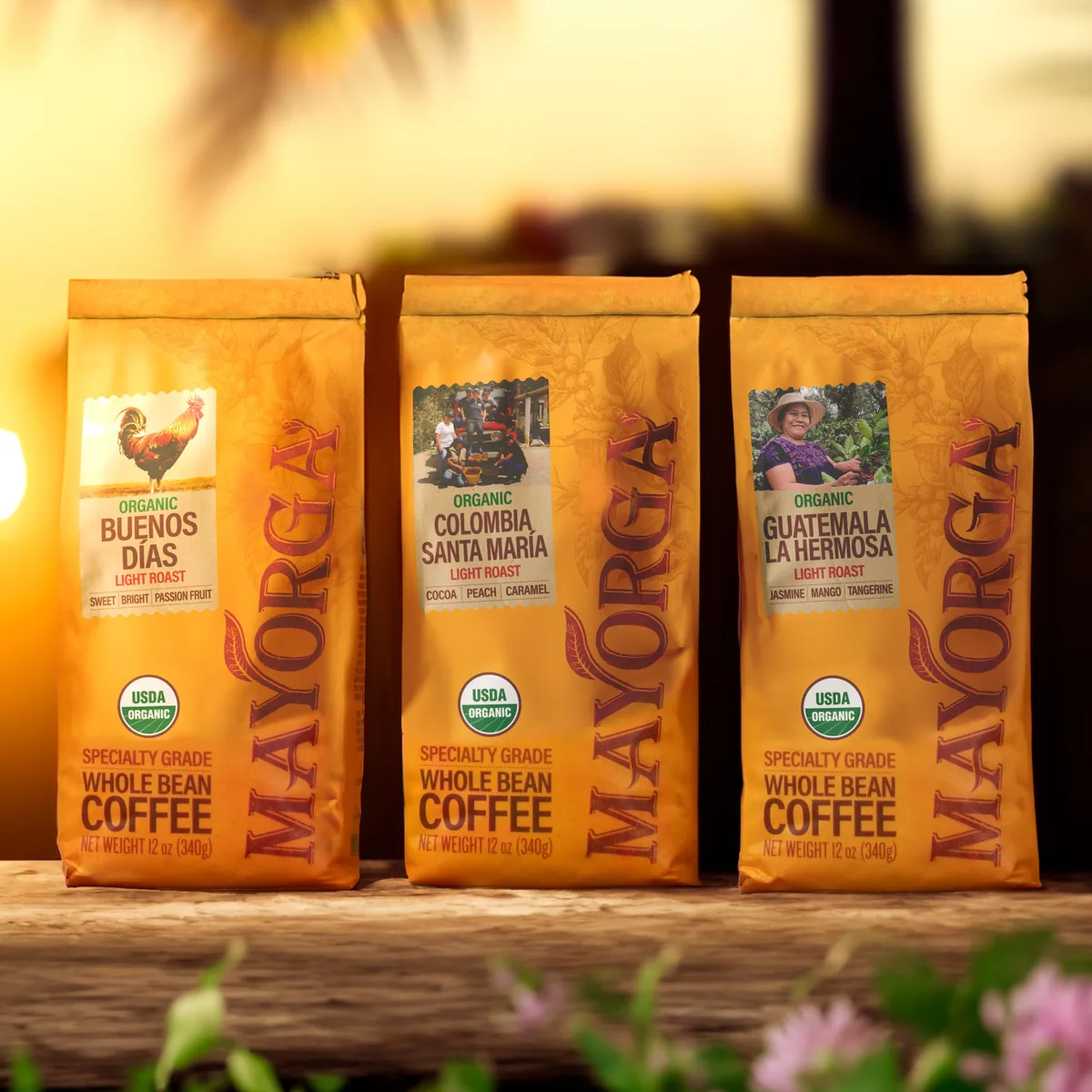 amanecer - light roast trio, colombia + guatemala coffee from mayorga coffee pick-up locker