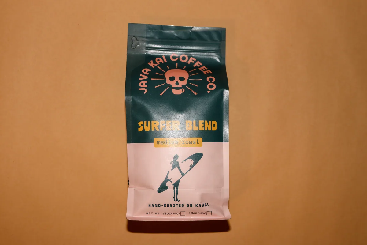 surfer blend beans, guatemala + indonesia + hawaii + papua new guinea coffee from java kai