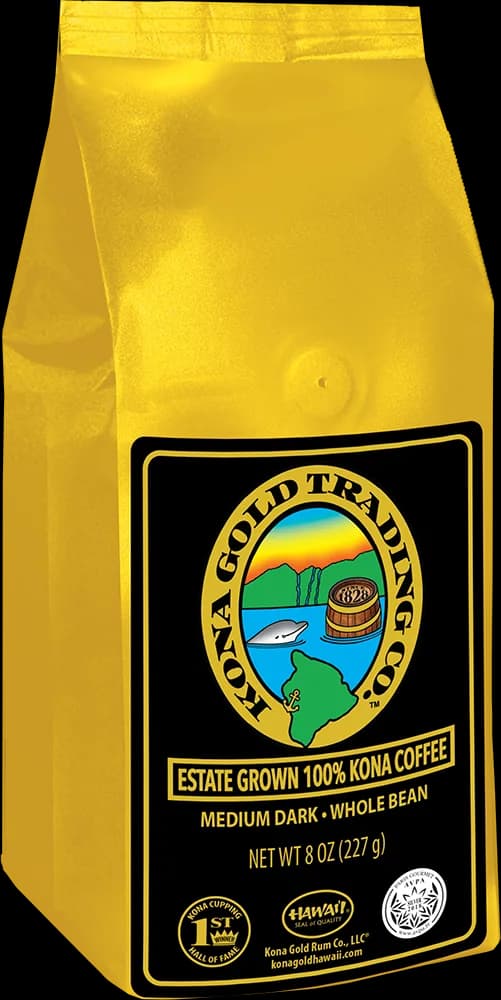 kona gold - medium/dark - whole bean (annual), hawaii coffee from buddha's cup kona coffee and tea farm