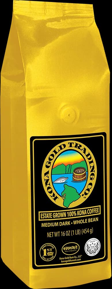 kona gold - medium/dark - whole bean (annual), hawaii coffee from buddha's cup kona coffee and tea farm