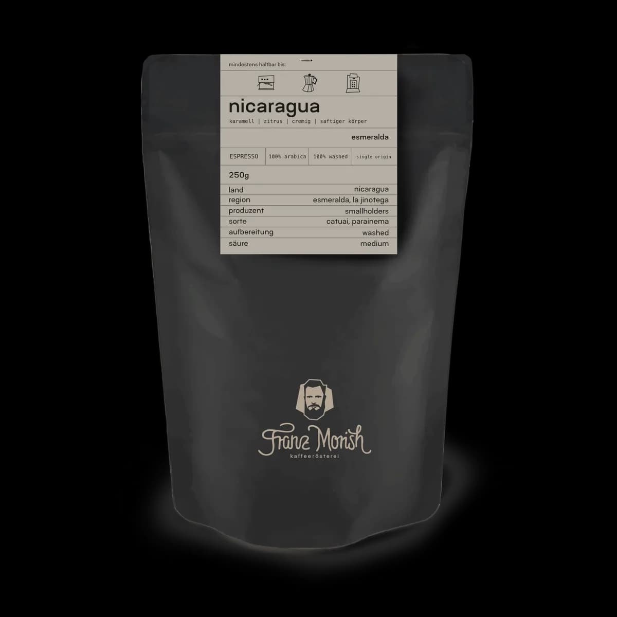 nicaragua esmeralda - espresso, nicaragua coffee from franz morish coffee roastery