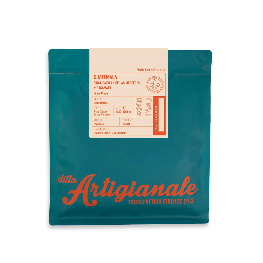 guatemala finca catalan de las mercedes pacamara naturale, guatemala coffee from ditta artigianale specialty coffee roasters
