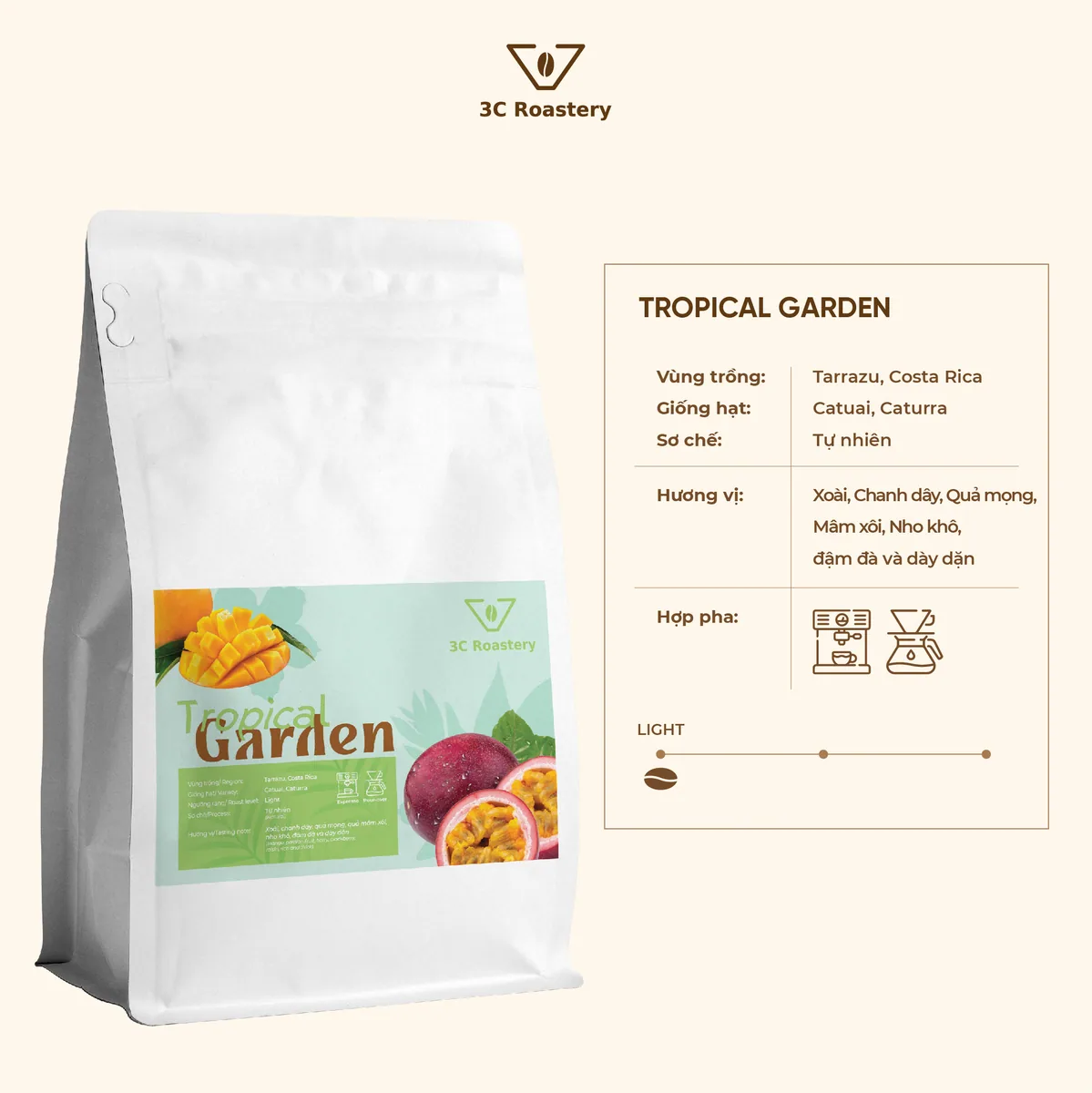 tropical garden, costa rica coffee from 3c roastery - 92 phan kế bính
