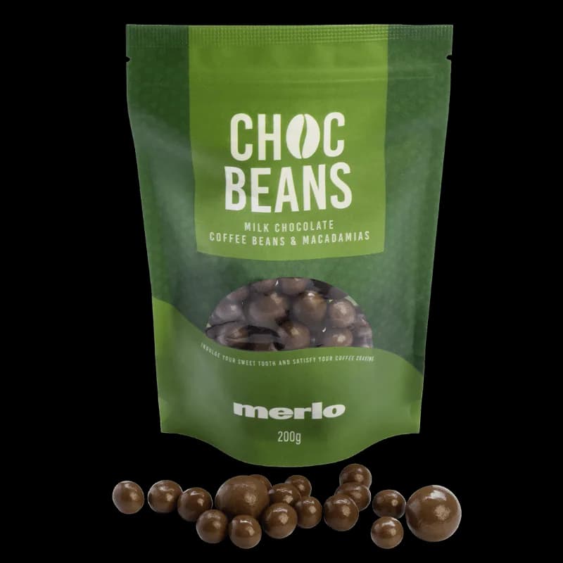 milk choc coffee beans & macadamia, kenya coffee from merlo coffee cafe | eagle farm