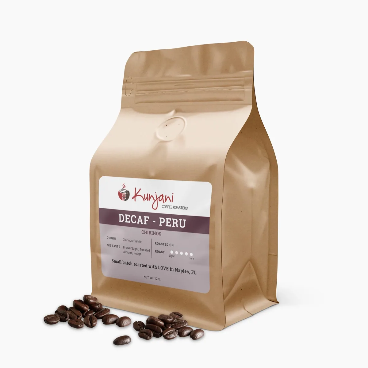 decaf peru chirinos, peru coffee from kunjani craft coffee & gallery