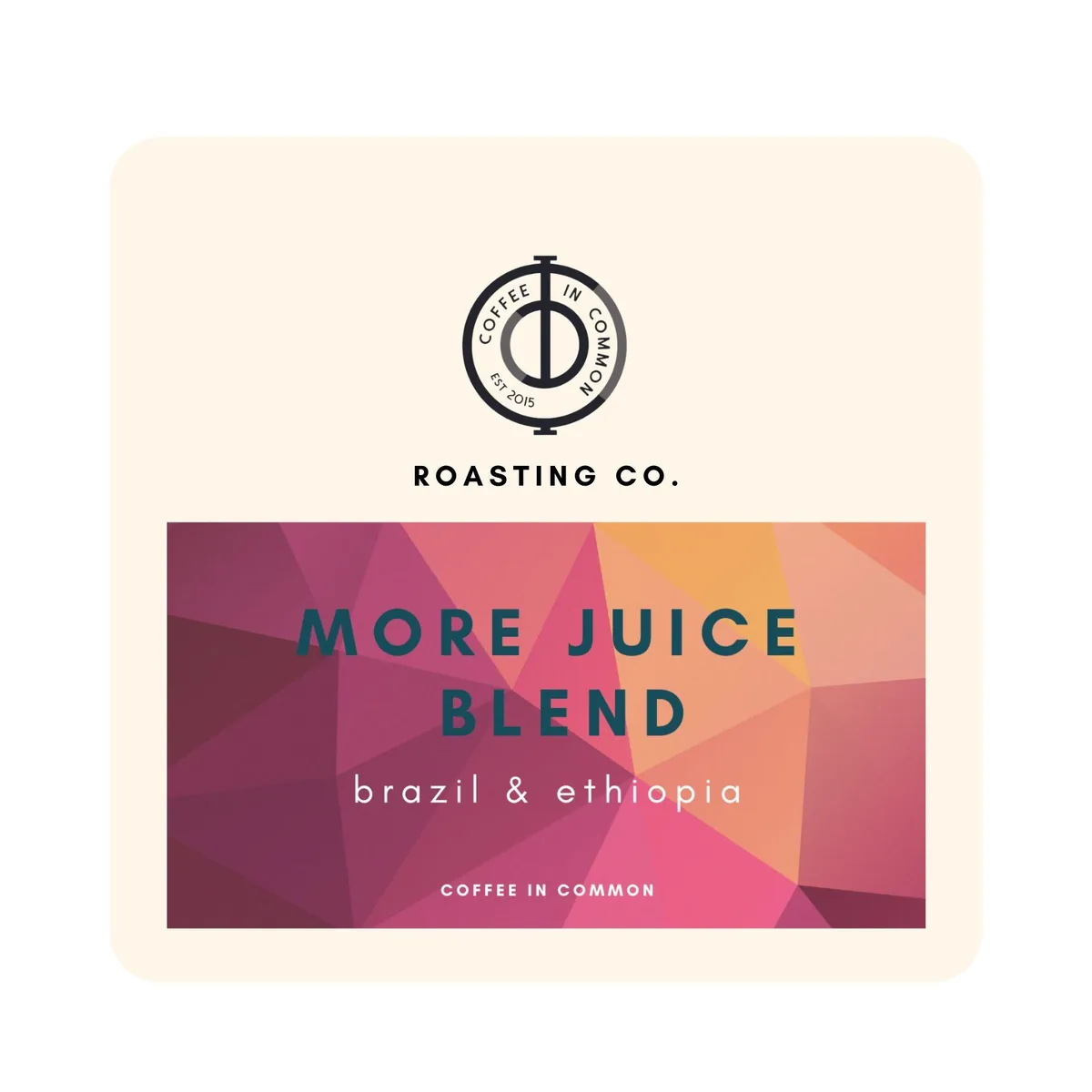 more juice blend, ethiopia + brazil coffee from coffee in common
