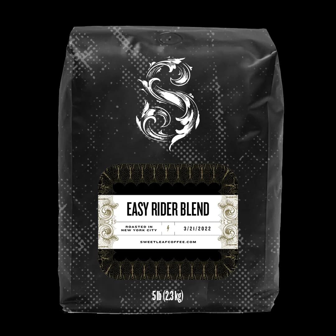 easy rider blend 5lb, colombia + brazil coffee from sweetleaf coffee roasters