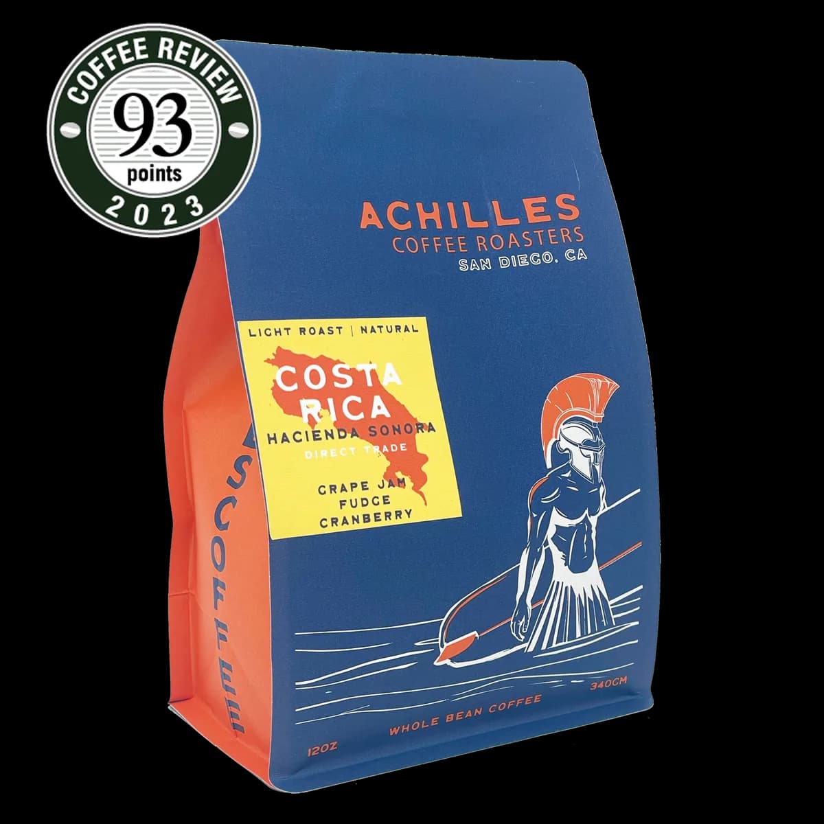 costa rica hacienda sonora single origin coffee, costa rica coffee from achilles coffee solana beach