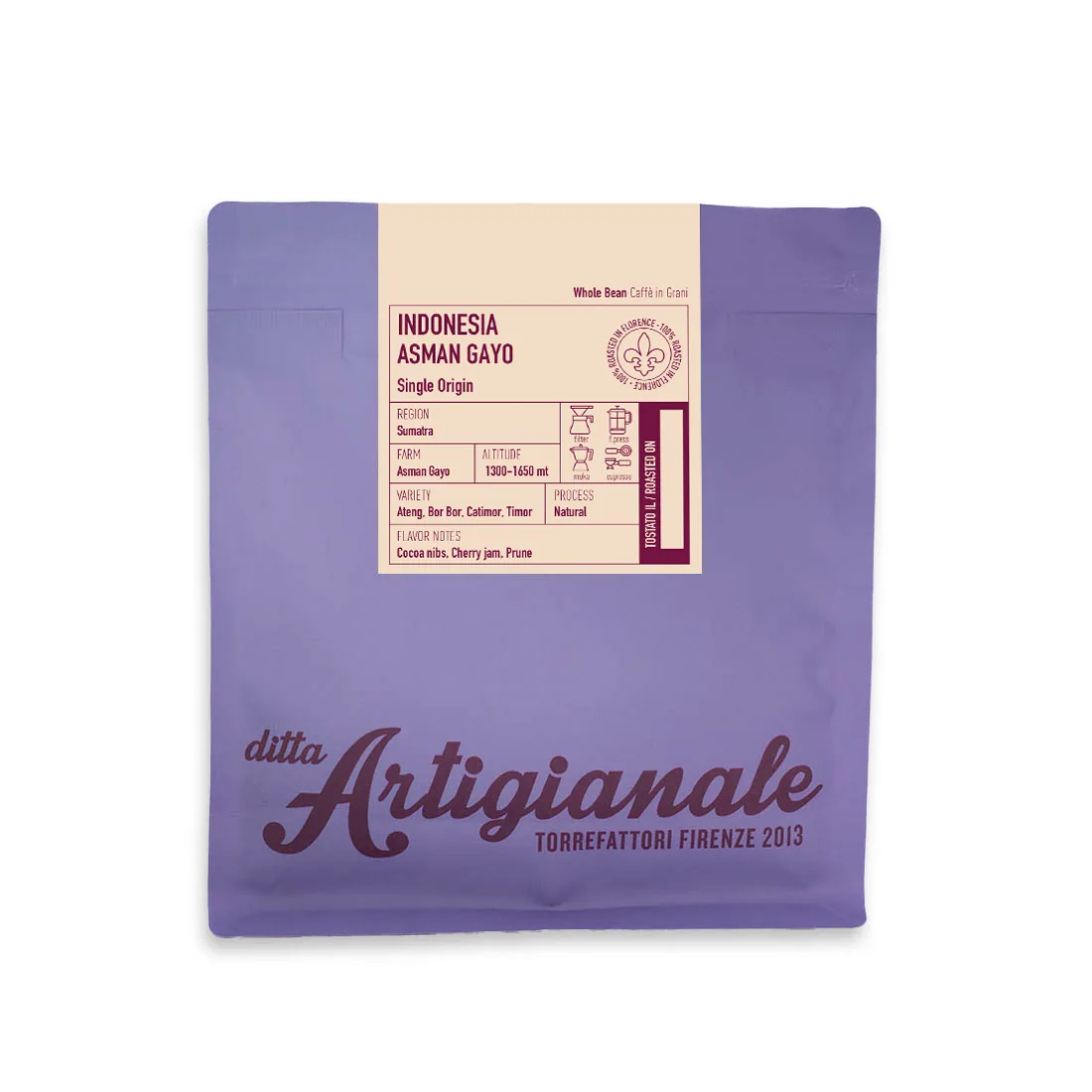 indonesia - asman gayo, indonesia + sumatra coffee from ditta artigianale piazza ferrucci