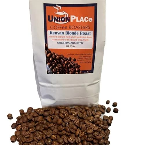 kenyan blonde light roast / washed arabica, kenya coffee from union place coffee roasters