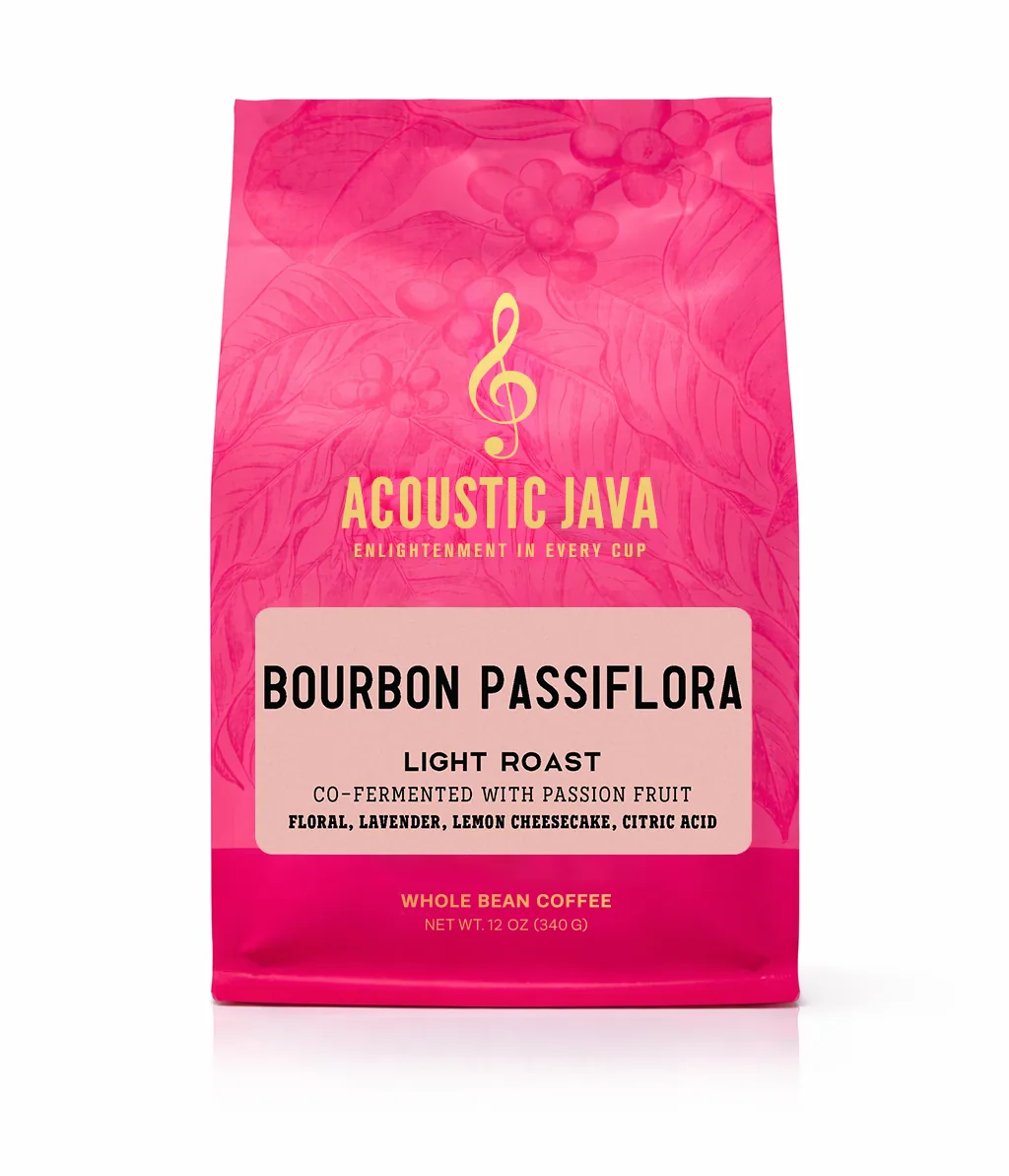 bourbon passiflora, colombia coffee from acoustic java roastery & tasting room