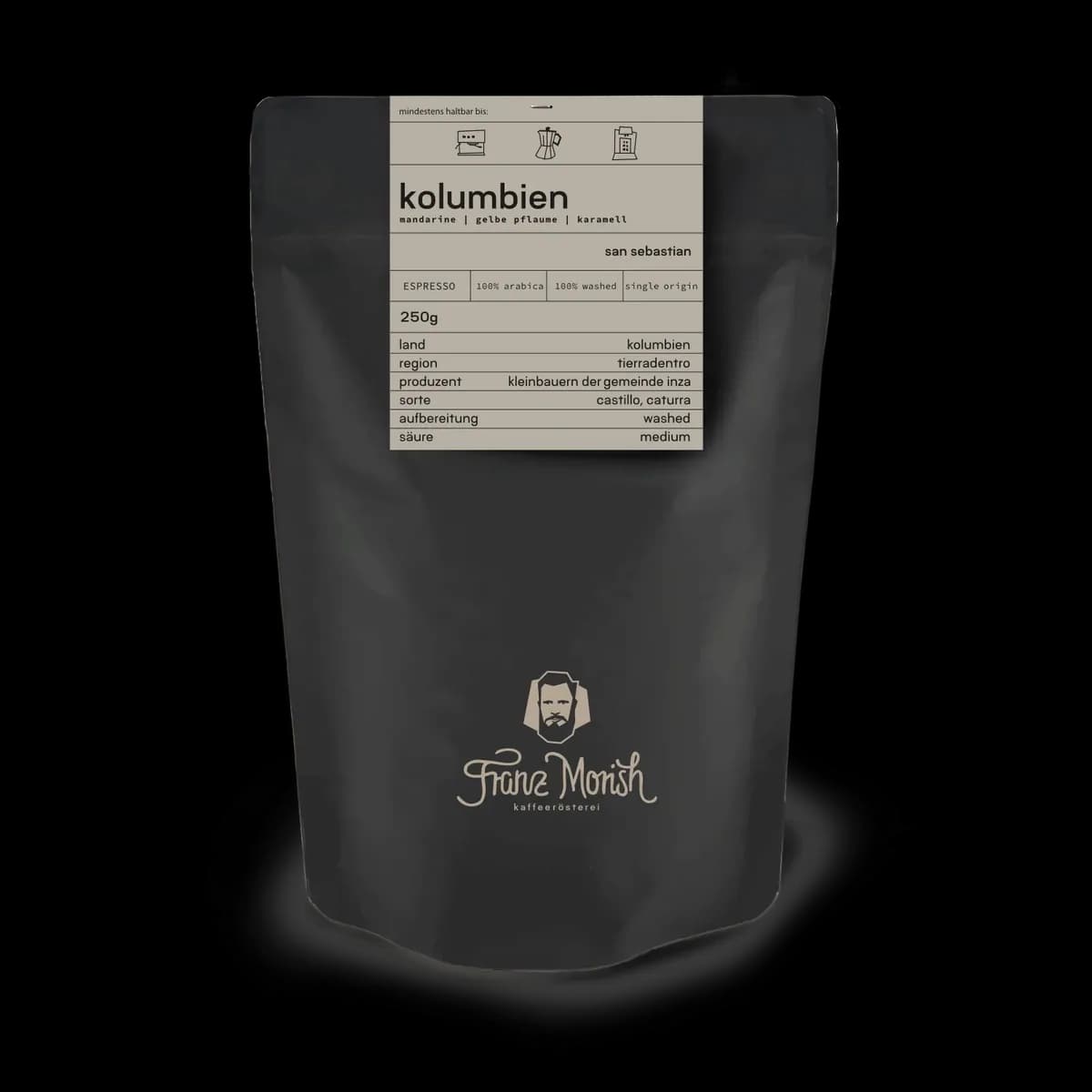 kolumbien san sebastian | espresso, colombia coffee from franz morish coffee roastery