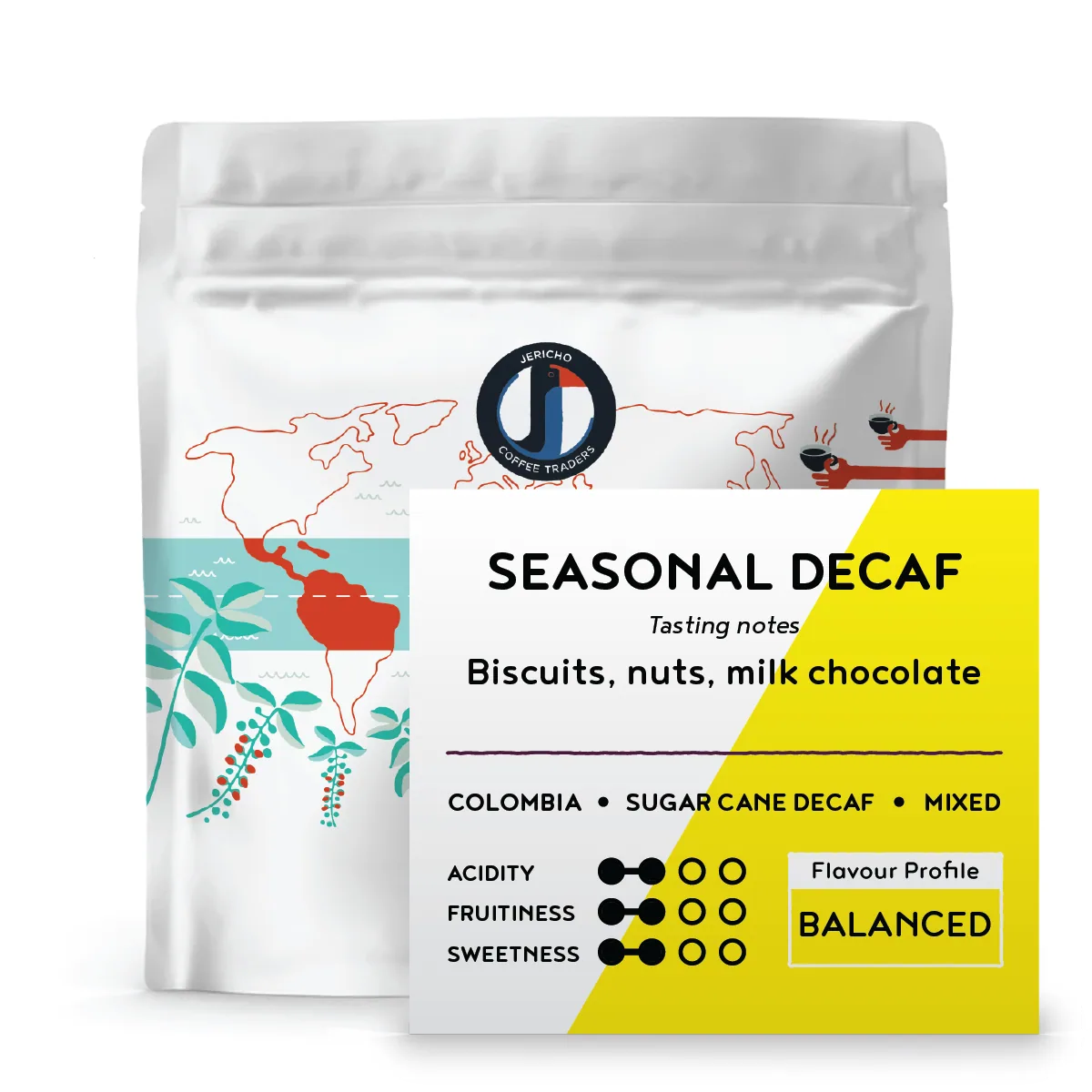 decaf sugar cane - colombia, colombia coffee from jericho coffee traders roastery