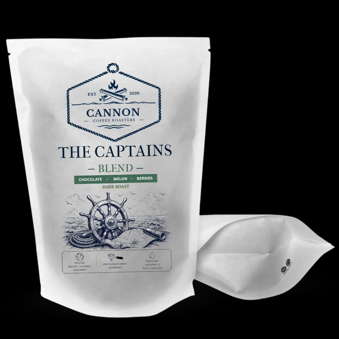 the captain's blend, uganda + colombia + brazil coffee from cannon coffee roasters