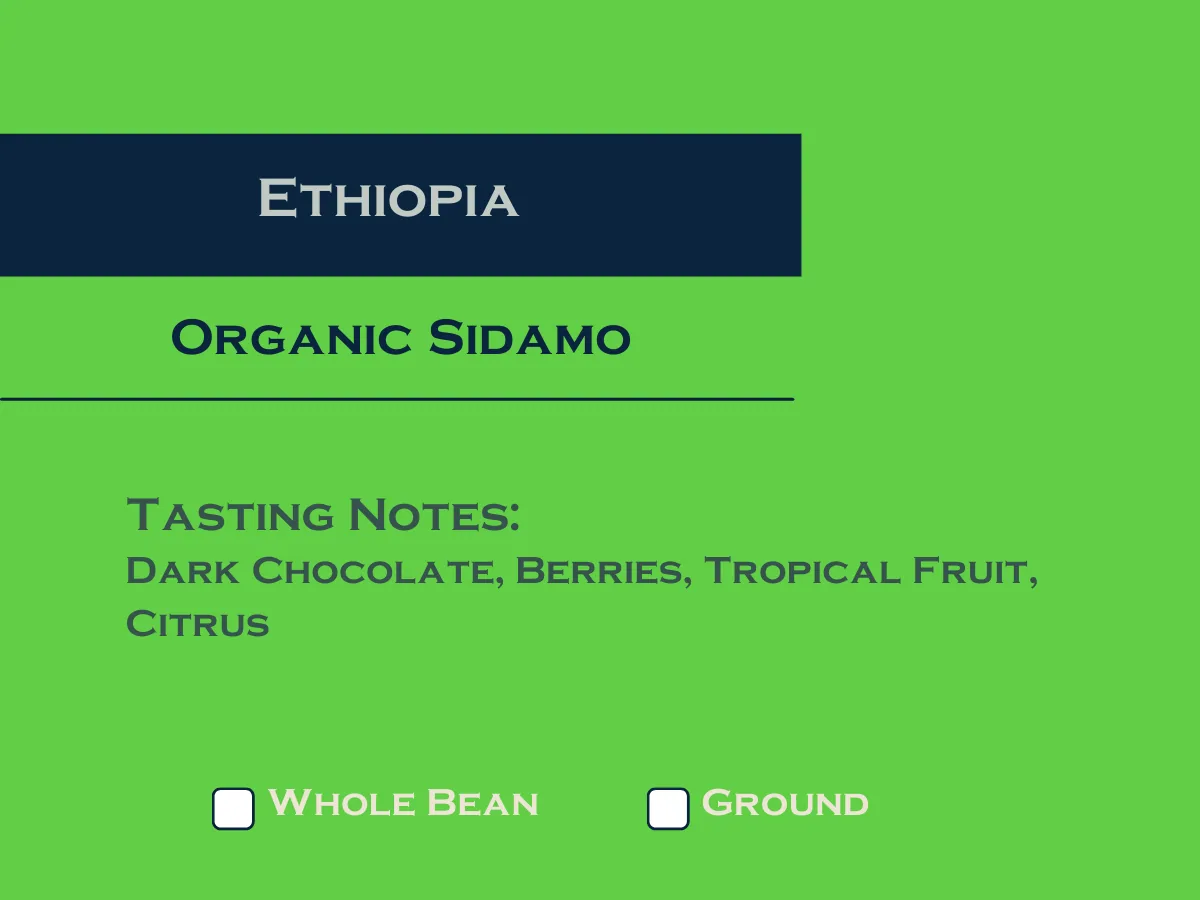 ethiopia organic sidamo (medium roast), ethiopia coffee from haven coffee roasters