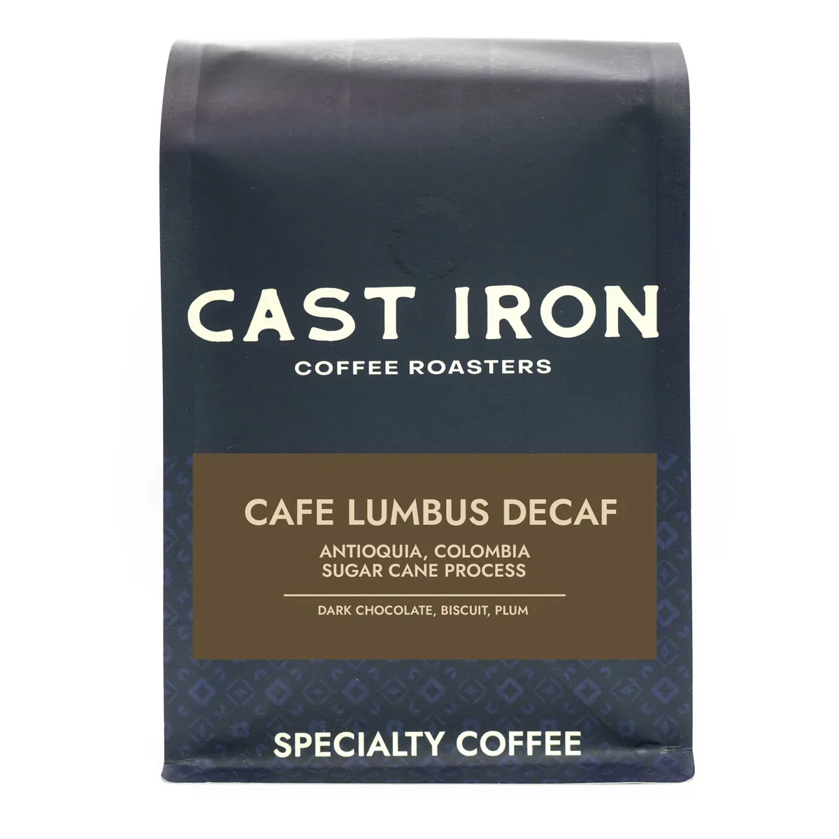 cafe lumbus decaf, colombia, colombia coffee from cast iron coffee roasters