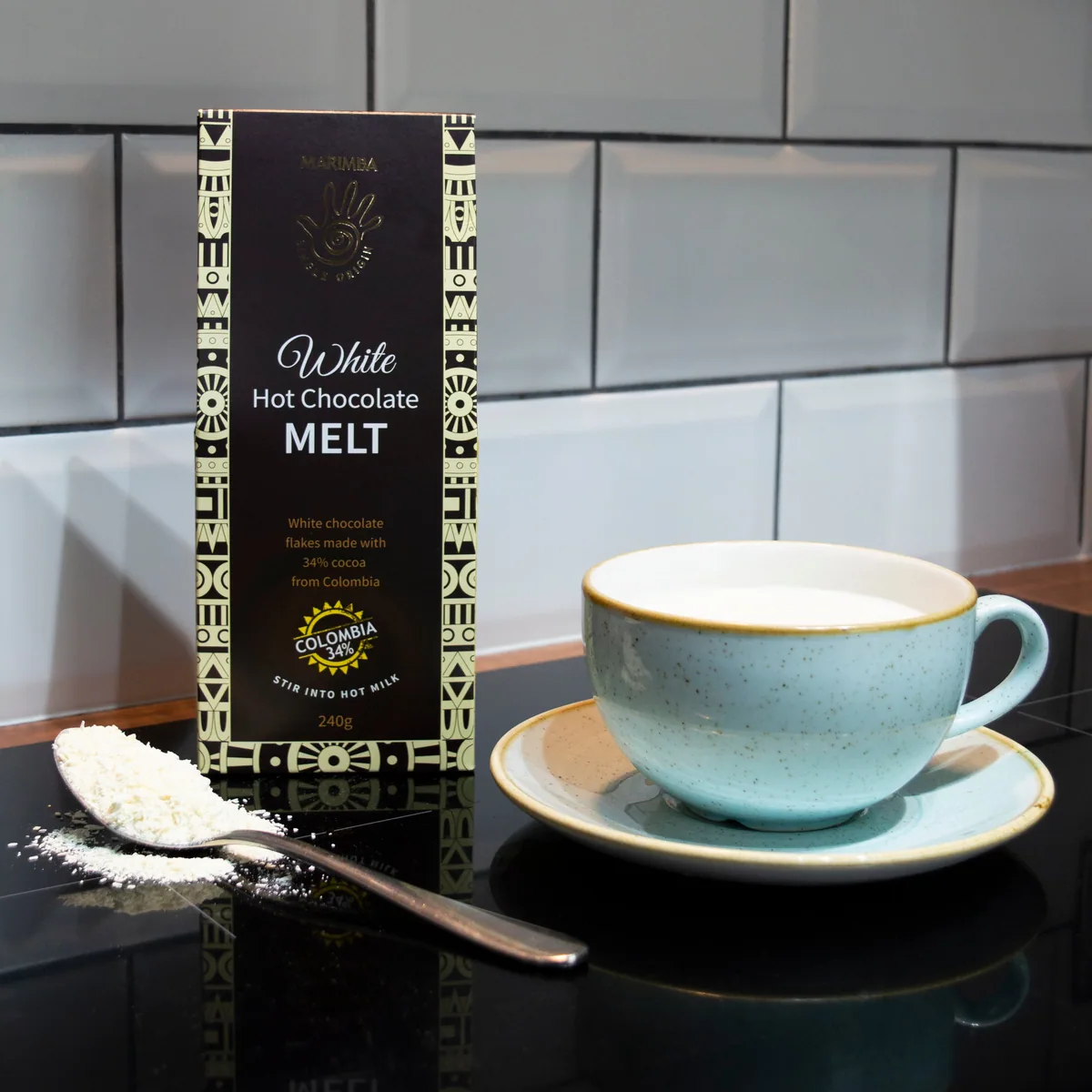 colombian white hot chocolate melt, colombia coffee from bohemia roasts