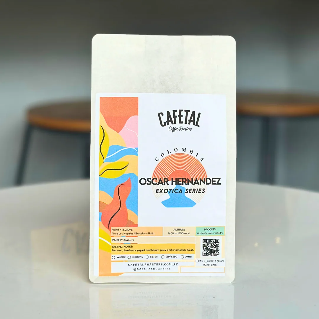 exotica series - oscar hernandez tabi ef, colombia coffee from cafetal coffee roasters