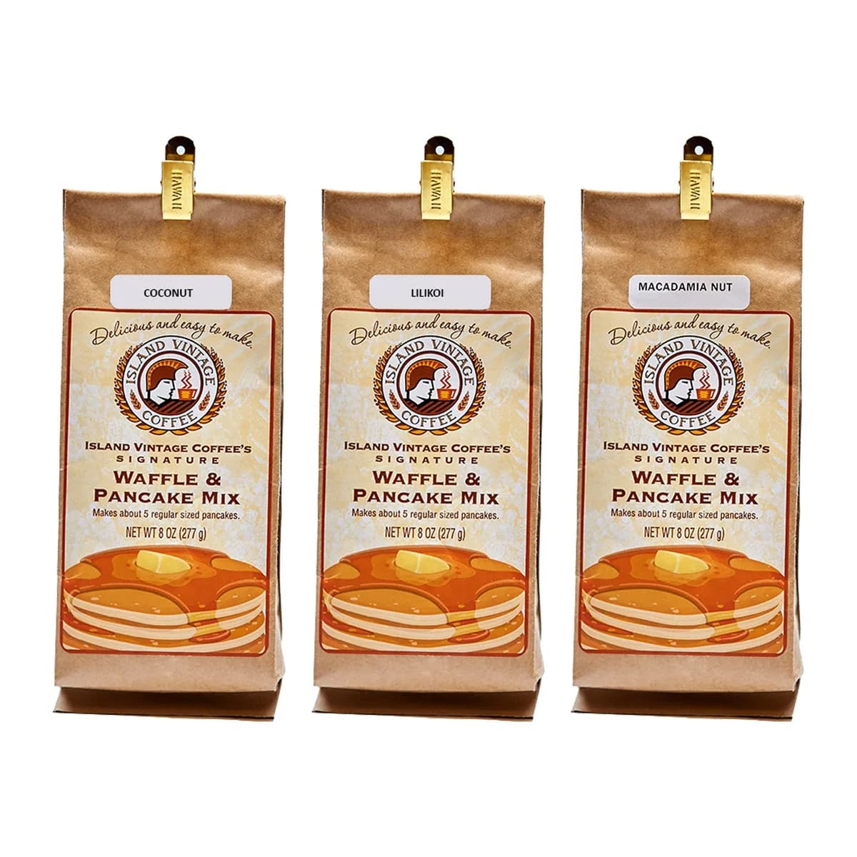 waffle & pancake mix, hawaii coffee from island vintage coffee