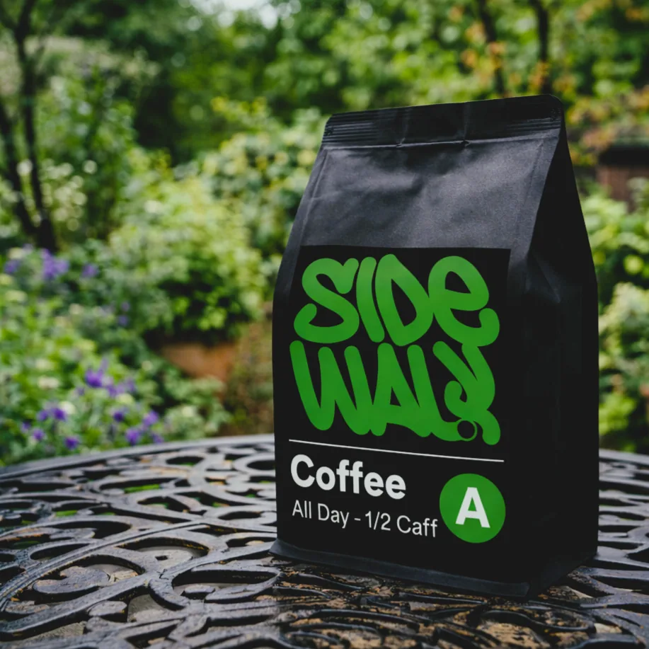 all day coffee - half the caffeine full flavour speciality coffee, brazil coffee from sidewalk coffee company