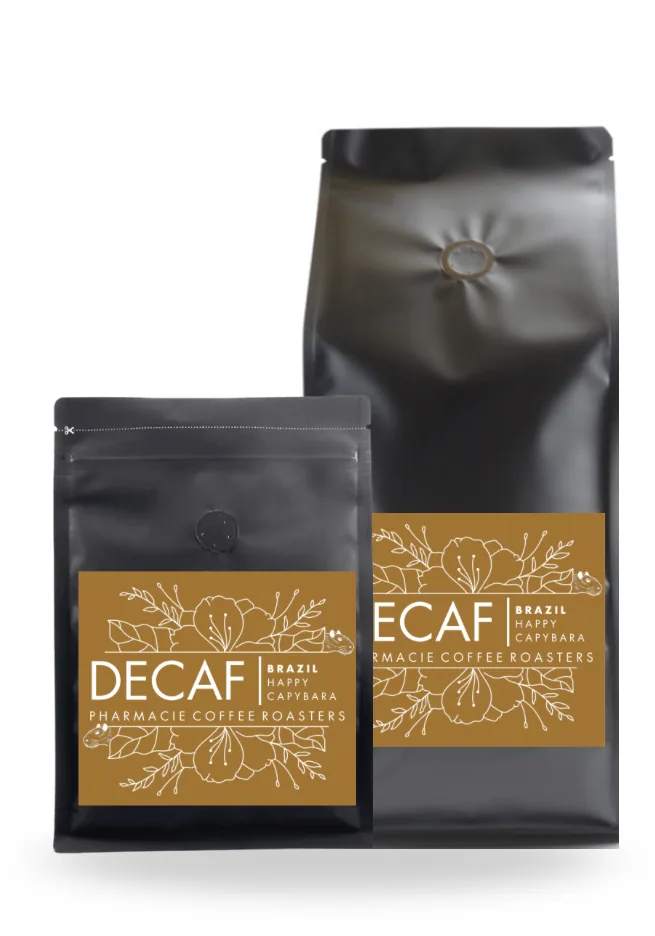 decaf happy capybara, brazil espresso roast, brazil coffee from pharmacie coffee roasters
