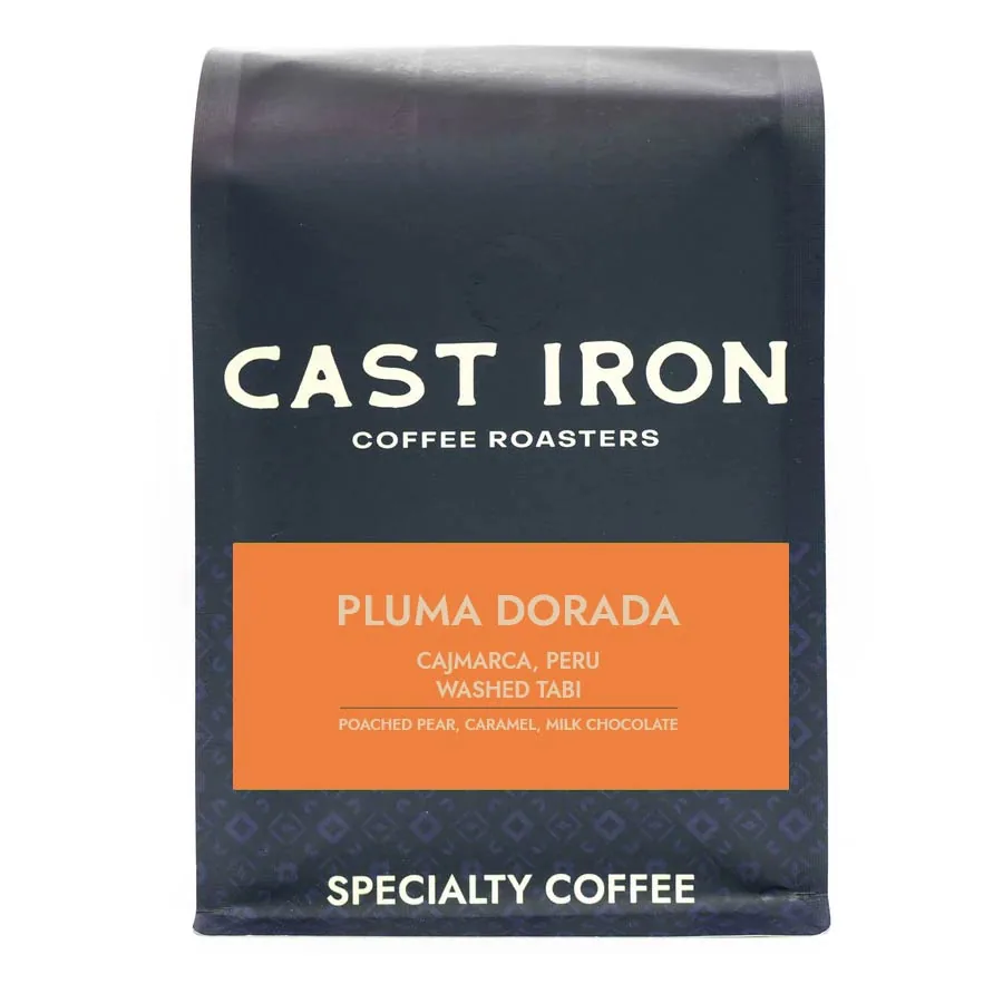 pluma dorada, peru, peru coffee from cast iron coffee roasters