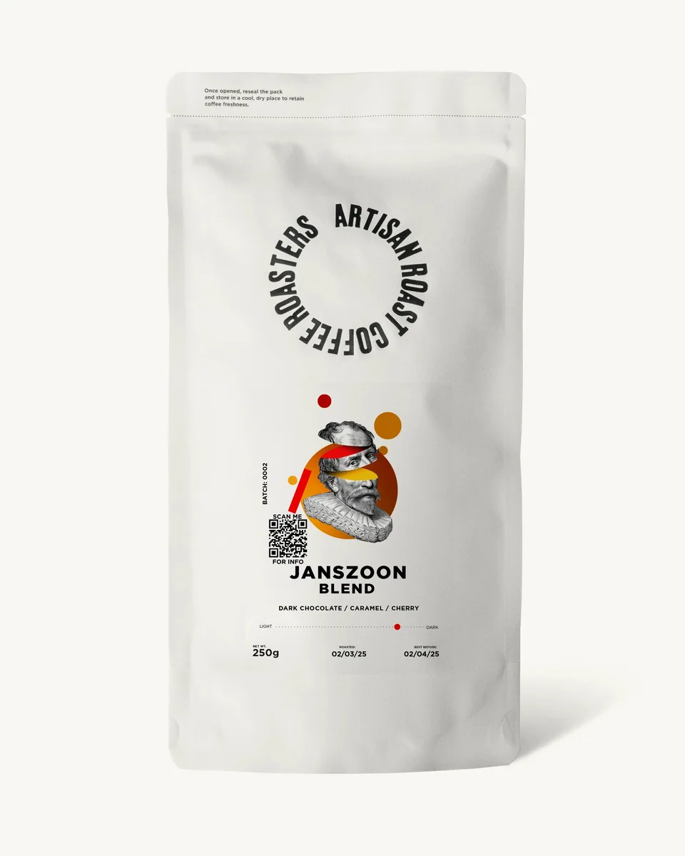 janszoon, rwanda + colombia + brazil + peru coffee from artisan roast broughton street