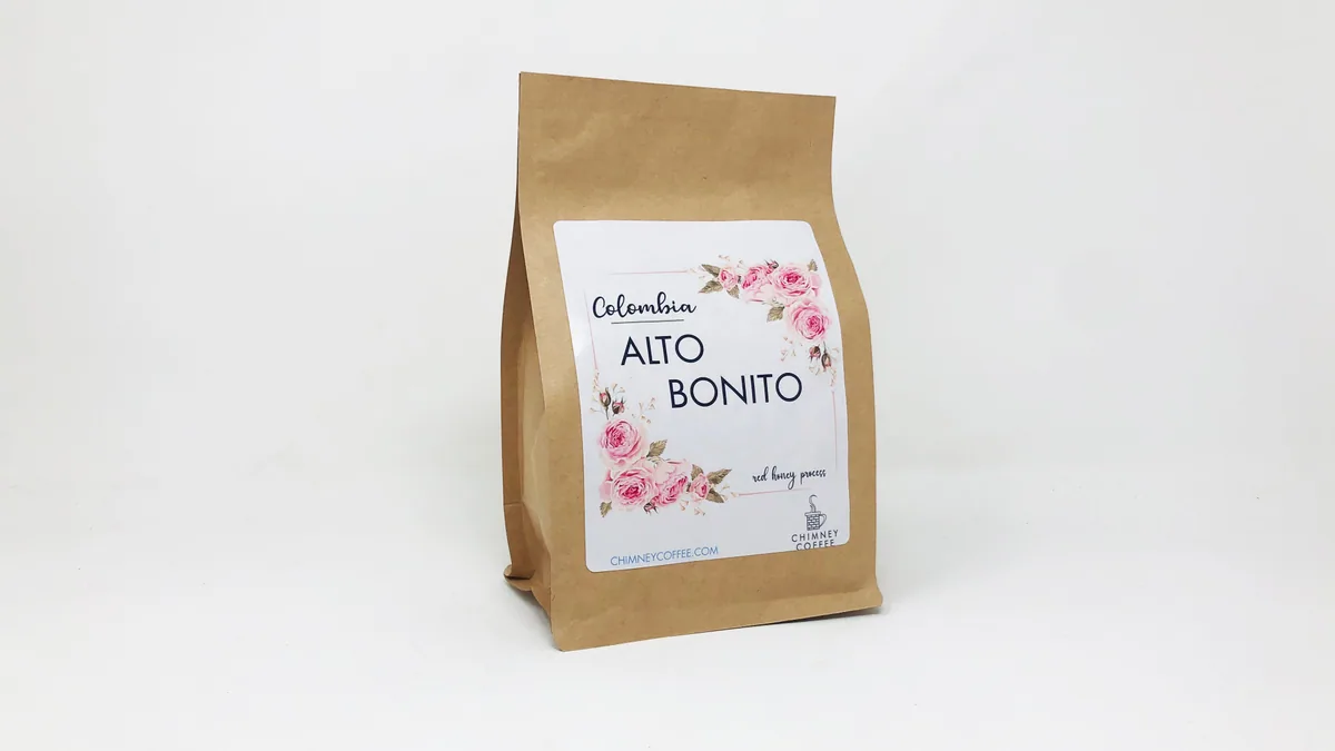 colombia alto bonita - 12 oz retail bag, colombia coffee from chimney coffee house