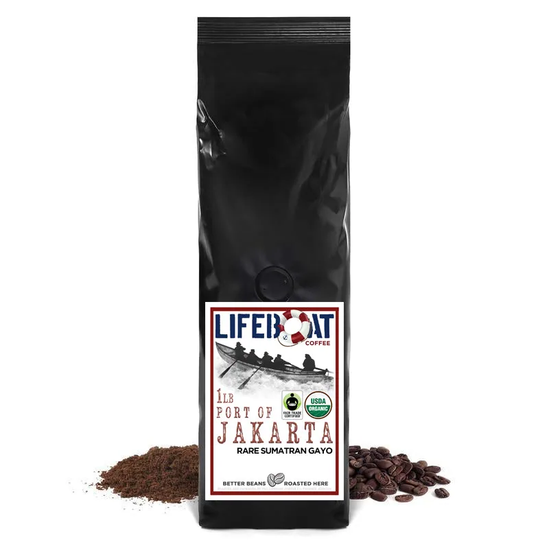 5lb port of jakarta sumatran gayo, sumatra coffee from lifeboat coffee co